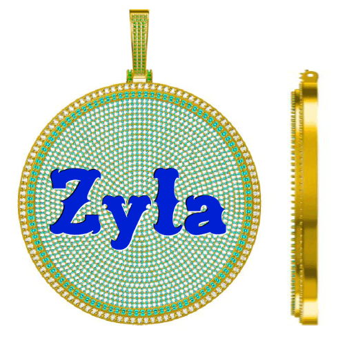 CUSTOM LETTER NECKLACE 3D BIG DISC