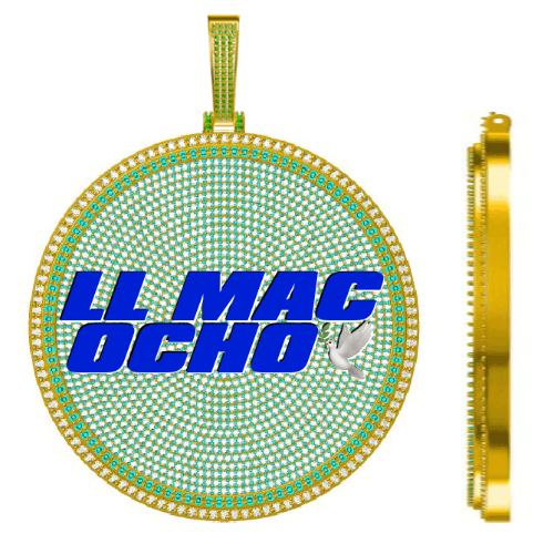 CUSTOM LETTER NECKLACE 3D BIG DISC