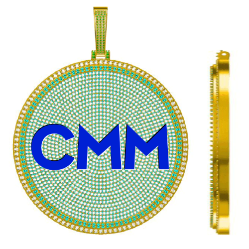 CUSTOM LETTER NECKLACE 3D BIG DISC