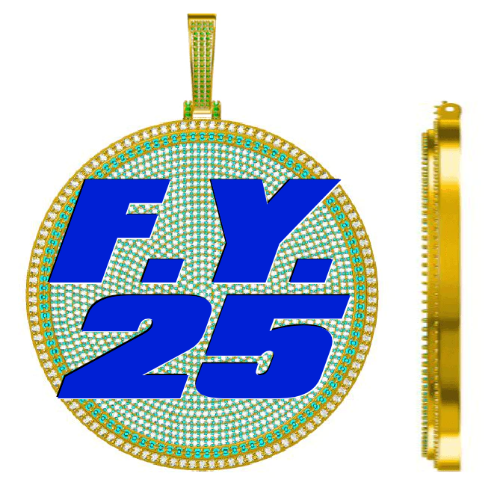 CUSTOM LETTER NECKLACE 3D BIG DISC