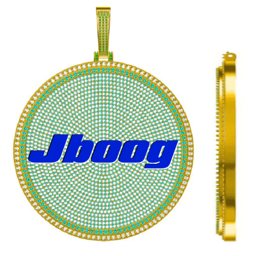 CUSTOM LETTER NECKLACE 3D BIG DISC