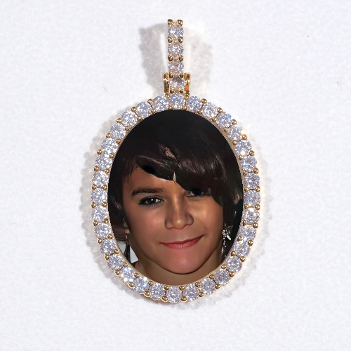 3D Oval Custom Picture Pendant