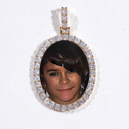 3D Oval Custom Picture Pendant