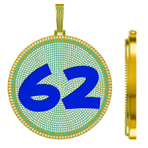CUSTOM LETTER NECKLACE 3D BIG DISC
