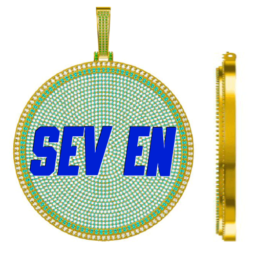 CUSTOM LETTER NECKLACE 3D BIG DISC