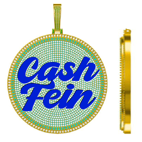 CUSTOM LETTER NECKLACE 3D BIG DISC