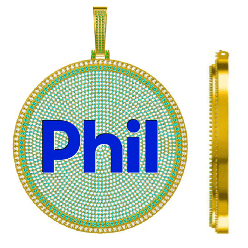CUSTOM LETTER NECKLACE 3D BIG DISC