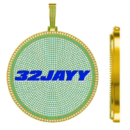 CUSTOM LETTER NECKLACE 3D BIG DISC