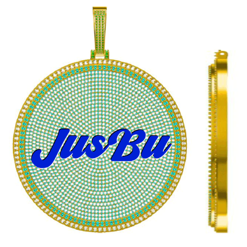 CUSTOM LETTER NECKLACE 3D BIG DISC
