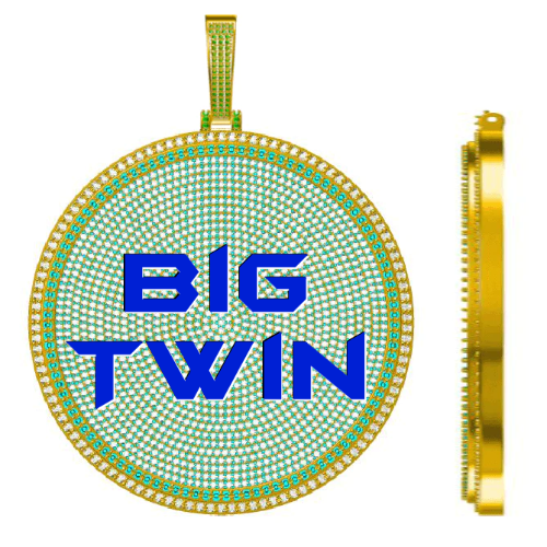 CUSTOM LETTER NECKLACE 3D BIG DISC