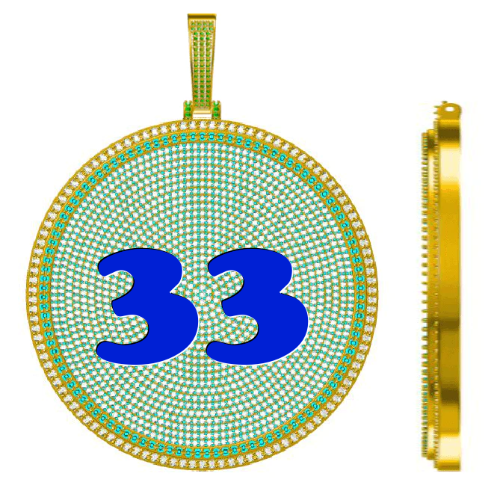 CUSTOM LETTER NECKLACE 3D BIG DISC