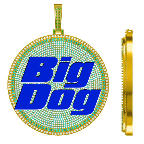 CUSTOM LETTER NECKLACE 3D BIG DISC