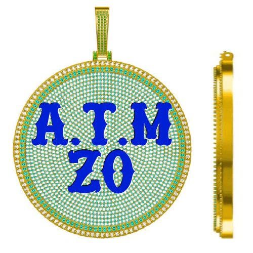 CUSTOM LETTER NECKLACE 3D BIG DISC