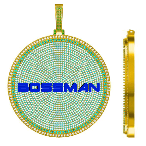 CUSTOM LETTER NECKLACE 3D BIG DISC