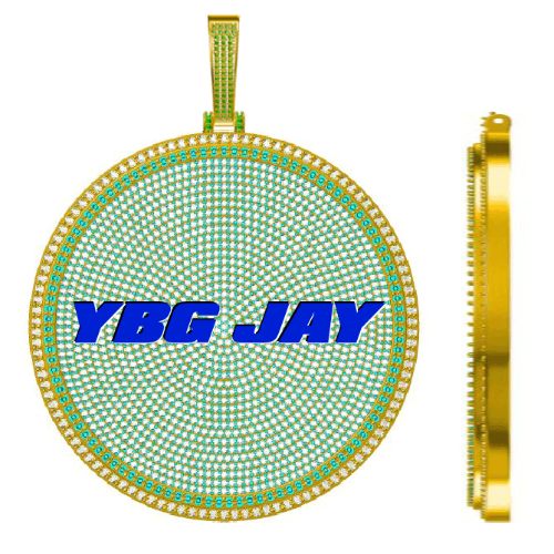 CUSTOM LETTER NECKLACE 3D BIG DISC