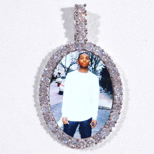 Large 3D Oval Custom Picture Pendant