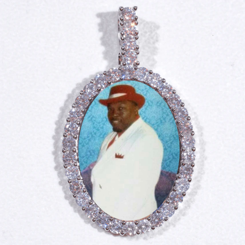 Large 3D Oval Custom Picture Pendant