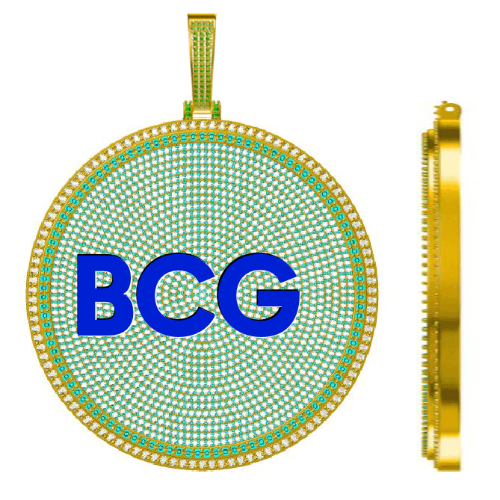 CUSTOM LETTER NECKLACE 3D BIG DISC