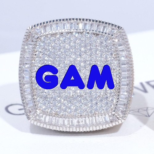 CUSTOM LETTER 3D ICED RING