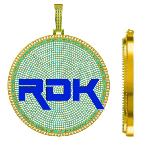 CUSTOM LETTER NECKLACE 3D BIG DISC