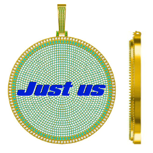CUSTOM LETTER NECKLACE 3D BIG DISC