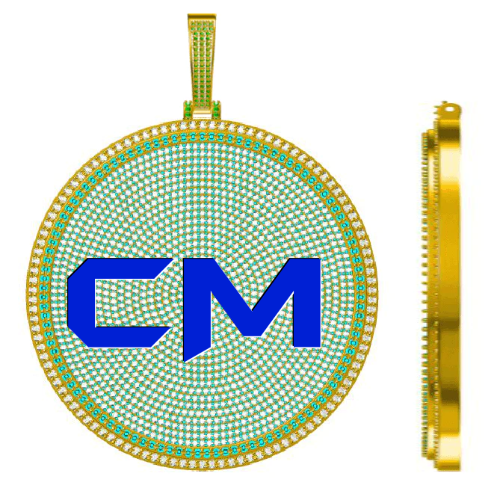 CUSTOM LETTER NECKLACE 3D BIG DISC