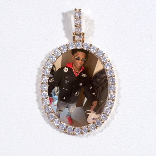 3D Oval Custom Picture Pendant