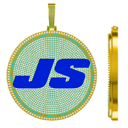 CUSTOM LETTER NECKLACE 3D BIG DISC