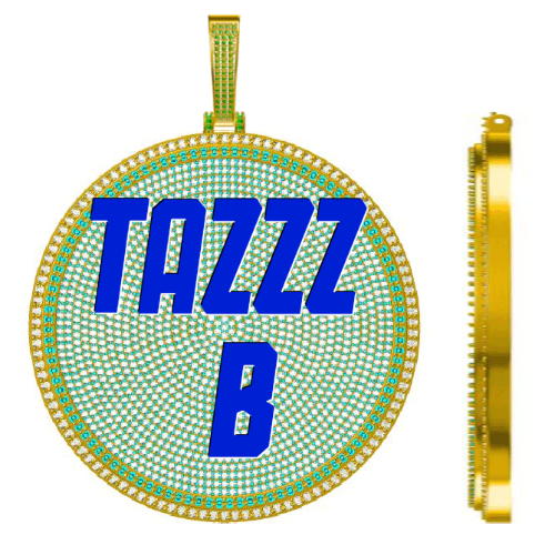 CUSTOM LETTER NECKLACE 3D BIG DISC