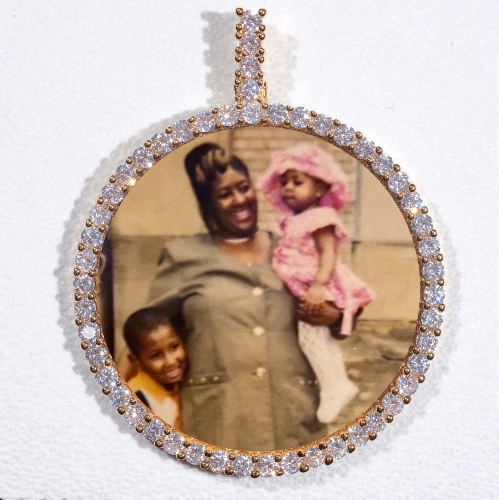 LARGE 3D CIRCLE CUSTOM PICTURE PENDANT