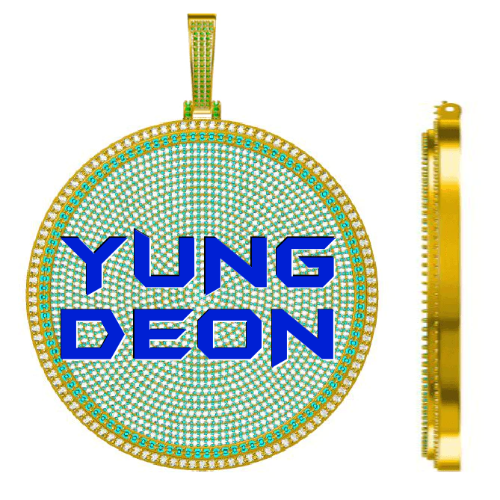 CUSTOM LETTER NECKLACE 3D BIG DISC