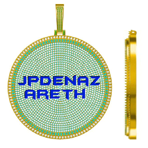 CUSTOM LETTER NECKLACE 3D BIG DISC