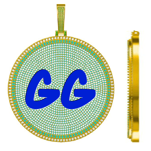 CUSTOM LETTER NECKLACE 3D BIG DISC