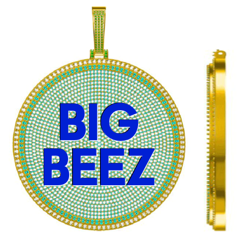 CUSTOM LETTER NECKLACE 3D BIG DISC
