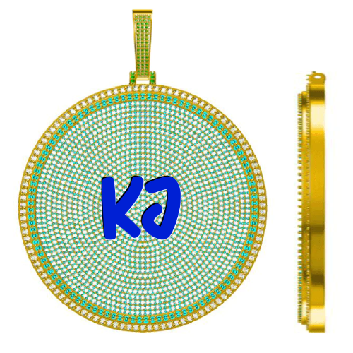 CUSTOM LETTER NECKLACE 3D BIG DISC