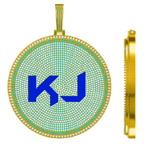 CUSTOM LETTER NECKLACE 3D BIG DISC