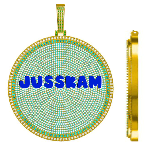 CUSTOM LETTER NECKLACE 3D BIG DISC