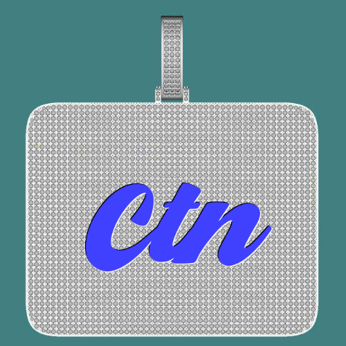 CUSTOM LETTER NECKLACE 3D BIG SQUARE