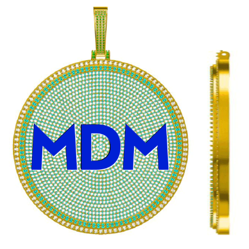 CUSTOM LETTER NECKLACE 3D BIG DISC