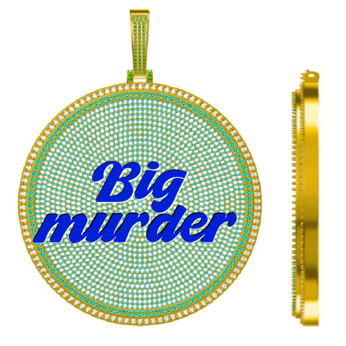 CUSTOM LETTER NECKLACE 3D BIG DISC