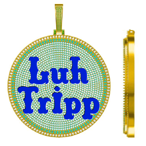 CUSTOM LETTER NECKLACE 3D BIG DISC