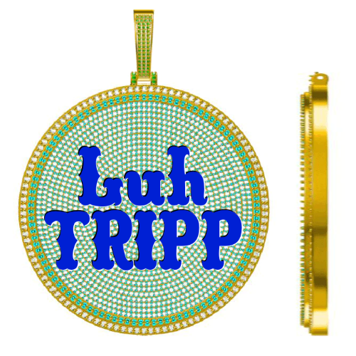 CUSTOM LETTER NECKLACE 3D BIG DISC