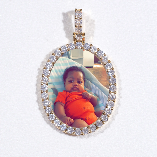 3D Oval Custom Picture Pendant