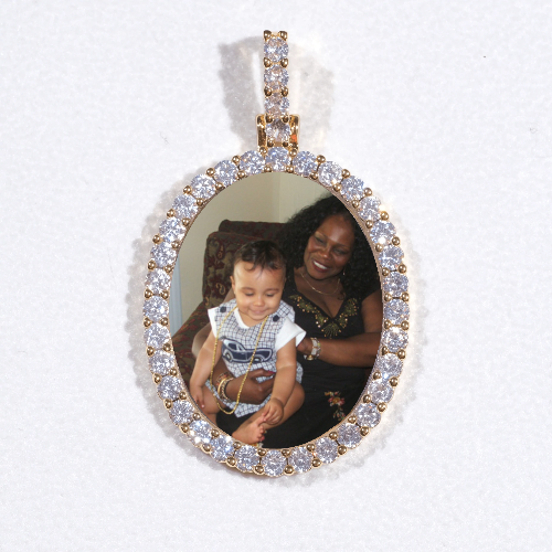 3D Oval Custom Picture Pendant