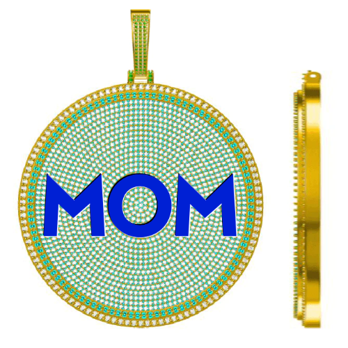 CUSTOM LETTER NECKLACE 3D BIG DISC