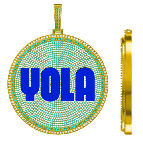 CUSTOM LETTER NECKLACE 3D BIG DISC