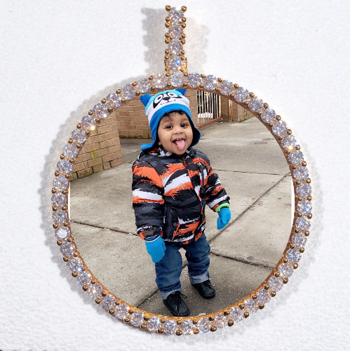 LARGE 3D CIRCLE CUSTOM PICTURE PENDANT