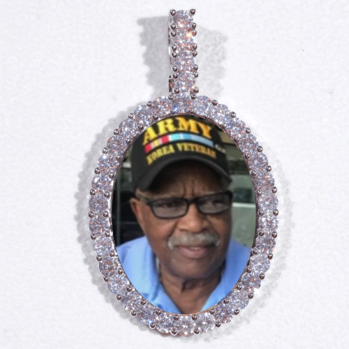 Large 3D Oval Custom Picture Pendant