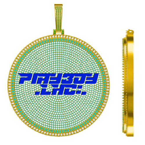 CUSTOM LETTER NECKLACE 3D BIG DISC