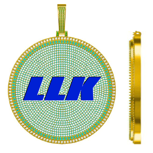 CUSTOM LETTER NECKLACE 3D BIG DISC